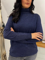 Navy Sparkle Roll Neck Susan